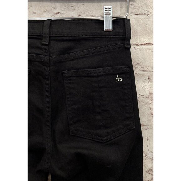 Rag & Bone Womens Jean Black Stretch Denim Skinny Ankle Split Detail Size 24 - Picture 4 of 5